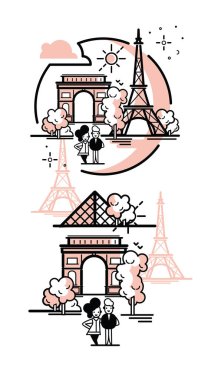 Paris vektör illüstrasyonu.