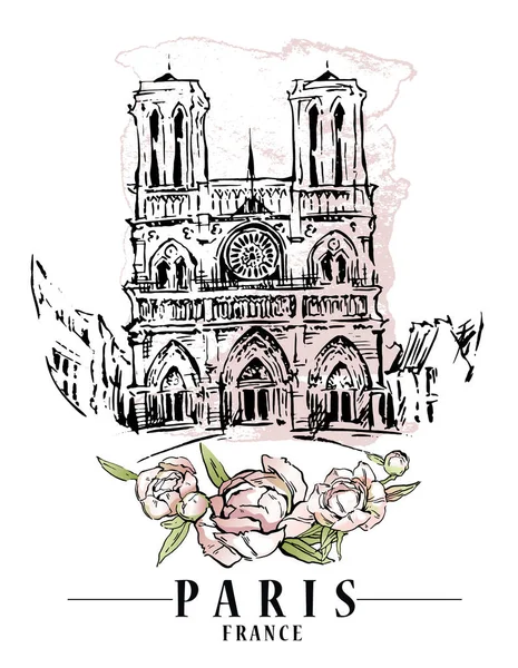 Париж Векторні ілюстрації. Квіткові тлом, Векторні ілюстрації. — стоковий вектор