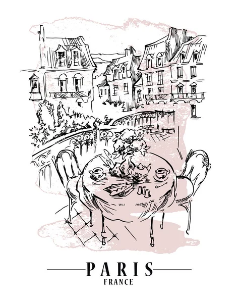 Ilustración vectorial París. Fondo floral, ilustración vectorial . — Archivo Imágenes Vectoriales