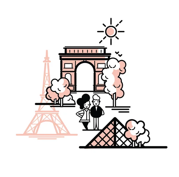 Ilustración vector París. — Vector de stock