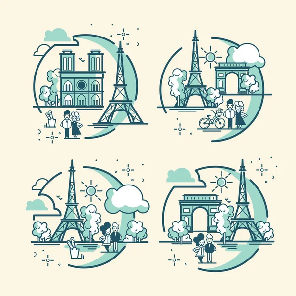 Illustration vectorielle parisienne. Oeuvre isolée sur fond blanc — Image vectorielle