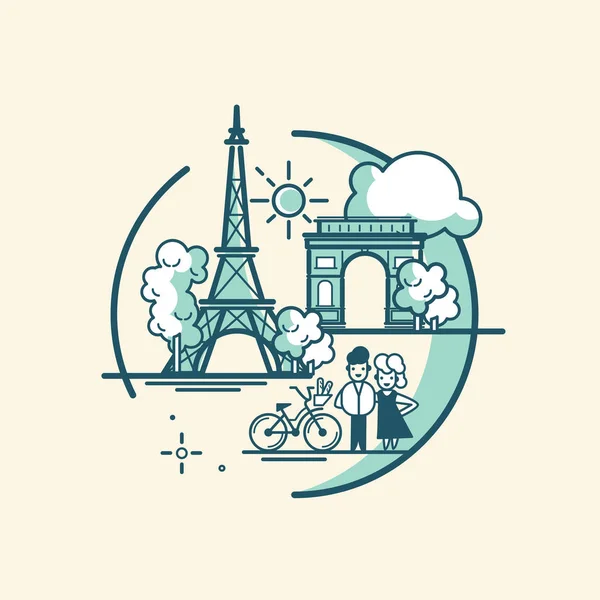 Illustration vectorielle parisienne. Oeuvre isolée sur fond blanc — Image vectorielle