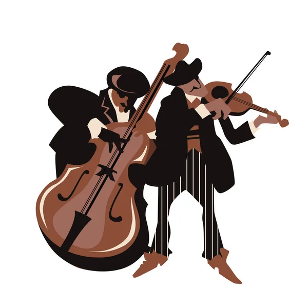 Musiker (designuppsättning) koncept med jazz musikspelare och sångare. — Stock vektor