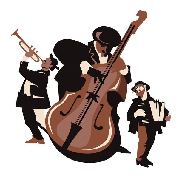 Conjunto de conceptos de diseño de músicos con músicos de jazz y cantantes . — Vector de stock