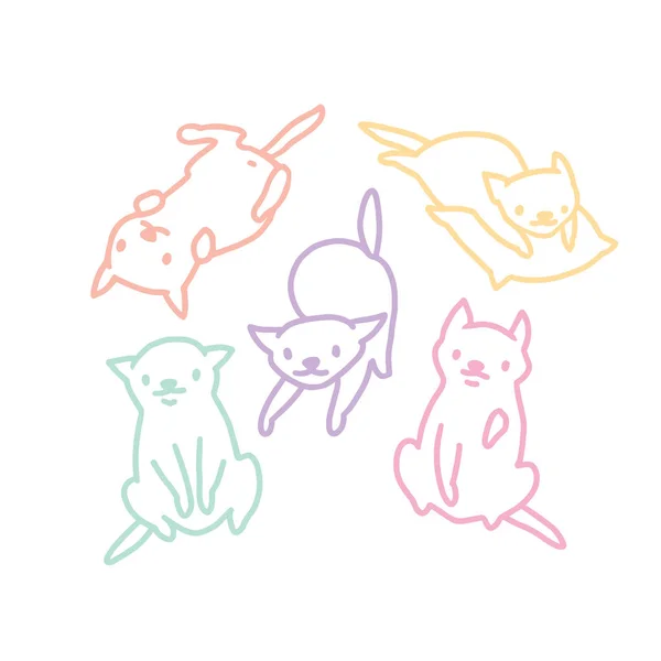 Illustration vectorielle drôle de chat. Oeuvre dessinée à la main . — Image vectorielle