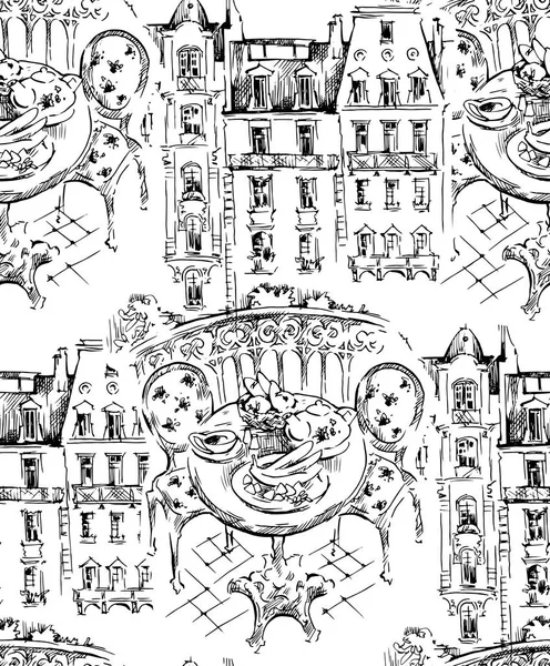 Ilustração vetorial de Paris. Obra de arte vetorial desenhada à mão . — Vetor de Stock