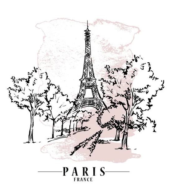 Paris vektorillustration. Blommig bakrund, vektorillustration. — Stock vektor