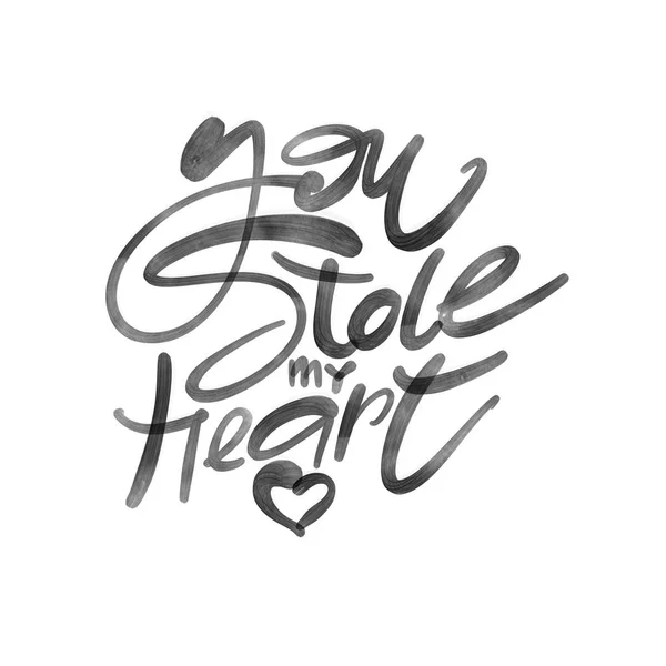 Amor caligrafia inscrição. Roubaste o meu coração . — Fotografia de Stock
