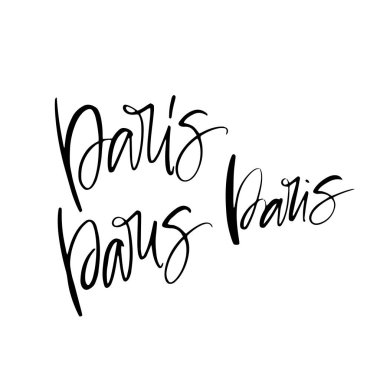 Paris hat incription. Modern fırça hat. Vektör yazı Paris.