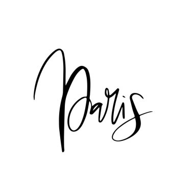 Paris hat incription. Modern fırça hat. Vektör yazı Paris.