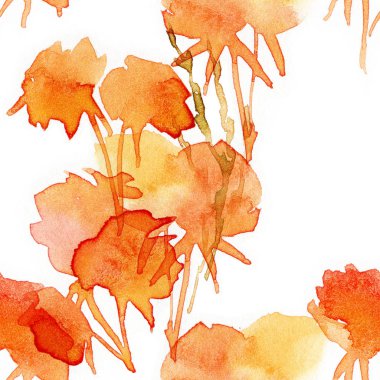 Dikişsiz desen çiçek. Çiçek illüstrasyon. Botanik atrwork