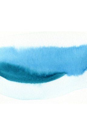 Watercolor spots blue sea. Raster artwork of watercolor spots. clipart