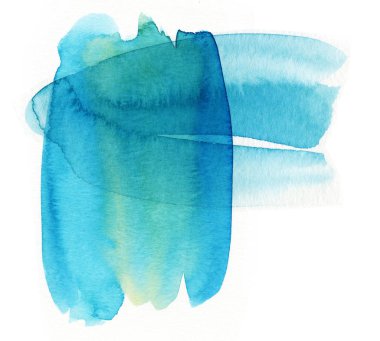 Suluboya noktalar mavi deniz. Suluboya lekeleri Raster sanat.