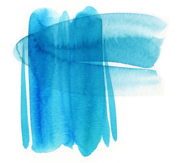Υδατογραφίεςκηλίδες γαλάζιας θάλασσας. Εικονιστικά γραφικά από κηλίδες υδατογραφιών. — Φωτογραφία Αρχείου
