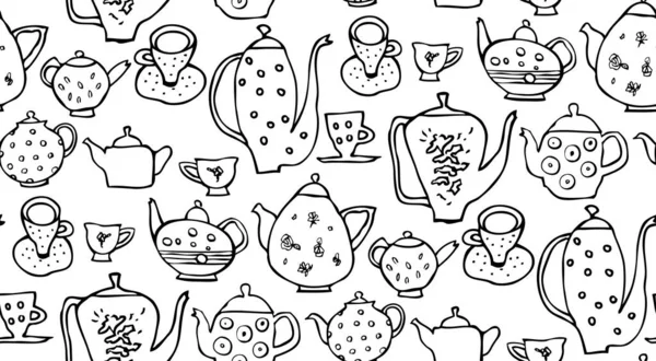 Чайник і чайники смішні малюнки. Ізольовані ілюстрації . — стоковий вектор