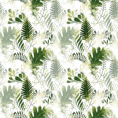 Yeşil bitkiler. Tam boy raster sanat eseri. Doğa renkleri.