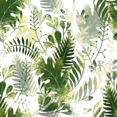 Yeşil bitkiler. Tam boy raster sanat eseri. Doğa renkleri.