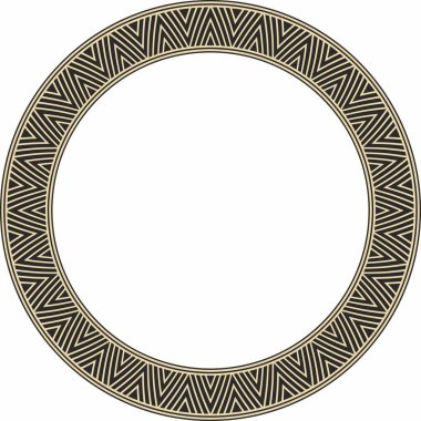 Vektör altın ve siyah Yakut süsü. Sonsuz çember, sınır, Uzakdoğu 'nun kuzeyindeki insanların çerçevesi.