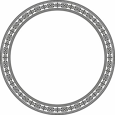 Kazak ulusal süsü etrafında siyah tek renkli taşıyıcı. Büyük Steppe 'deki insanların etnik kalıpları,