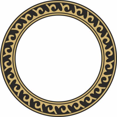 Altın ve siyah renkli Kazak milli süsü. Büyük Steppe 'deki insanların etnik kalıpları,