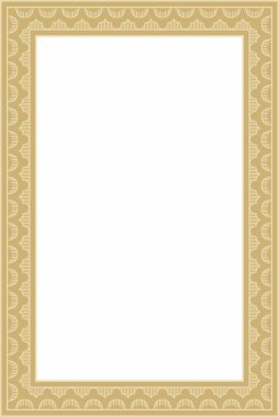 Vektör kare altın Hint ulusal süsü. Etnik bitki sınırı. Çiçek çerçevesi. Gelincikler ve yapraklar