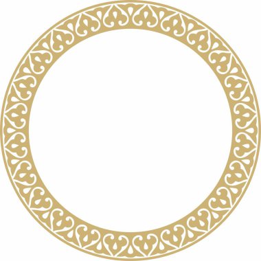 Vektör altın Arap ulusal süsü. Etnik çember, çerçeve, doğu halkası. Farsça resim