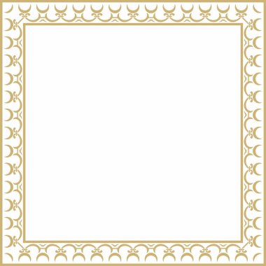 Vektör altın kare klasik Rönesans süsü. Dikdörtgen, Avrupa sınırı, canlanma biçimi çerçevesi