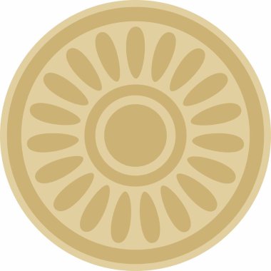 Asurlu altın süslemesi. Çember, sınır, Mezopatamya çerçevesi. Şablon, kadim doğunun yüzüğü.