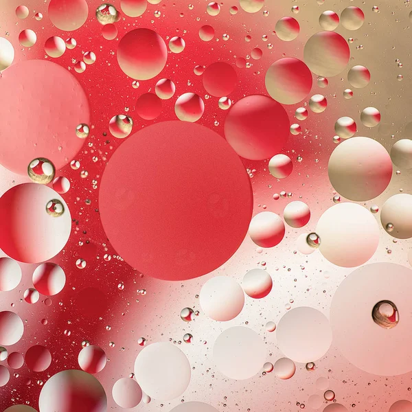 Fyrkantig Skott Rosa Och Röd Olja Bubblor Abstrakt Bakgrund — Stockfoto