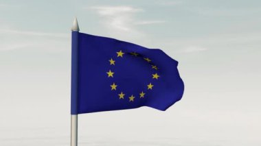 AB bayrağı arka plan. Avrupa Birliği bayrağı. 3d render.