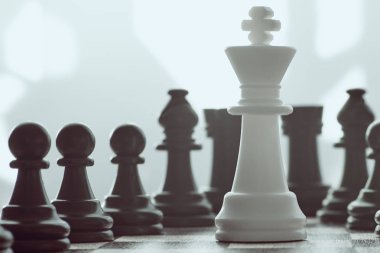 Zor eşitsiz mücadele veya azınlıkların mücadele sembolü olarak birçok düşmana karşı tek beyaz kral.