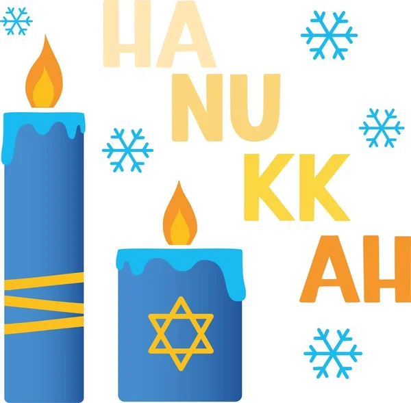 Hanukkah holiday  candles isolated on white, Vector typographic design. Flyer, poster, banner, party invitation design. Jewish holiday greeting cards traditional Hanukkah symbols. EPS 10