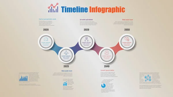 Strassenkarte Business Timeline Infografik Mit Schritten Kreis Für Hintergrundelemente Diagramm — Stockvektor