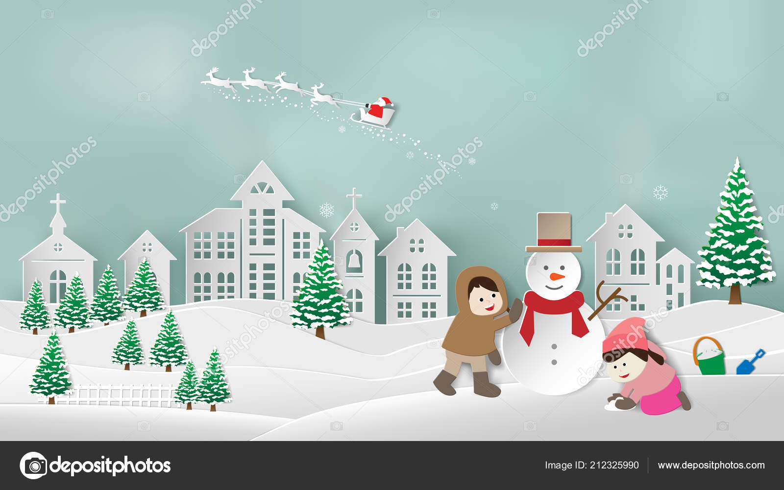 Papierfalten Origami Kunst Stil Vektor Illustration Frohe