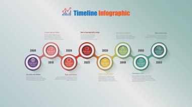 Modern iş zaman çizelgesi Infographic 8 adımlar daire planlama süreci web sayfaları iş akışı dijital teknoloji veri sunum grafik arka plan öğeleri diyagram için tasarlanmış ile. Vektör çizim