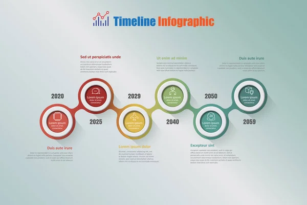 Nowoczesna Infografika Biznesowa Stopniowym Kółkiem Zaprojektowanym Dla Elementów Tła Proces — Wektor stockowy