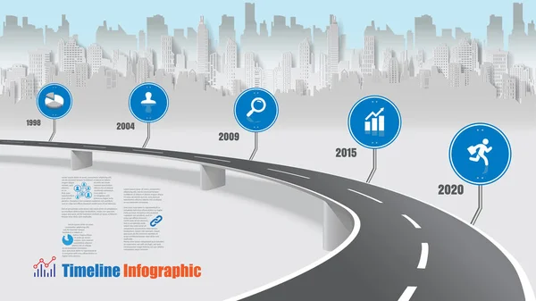 Business Road Map Timeline Infographic Expressway Concepts Designed Abstract Background — Wektor stockowy
