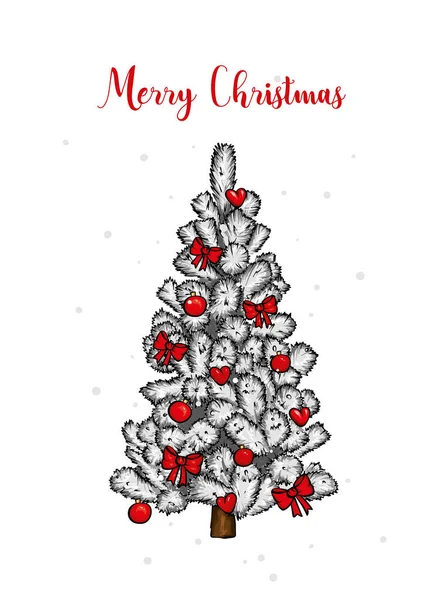 Ein Schöner Weihnachtsbaum Vektor Illustration Für Eine Karte Oder Ein — Stockvektor
