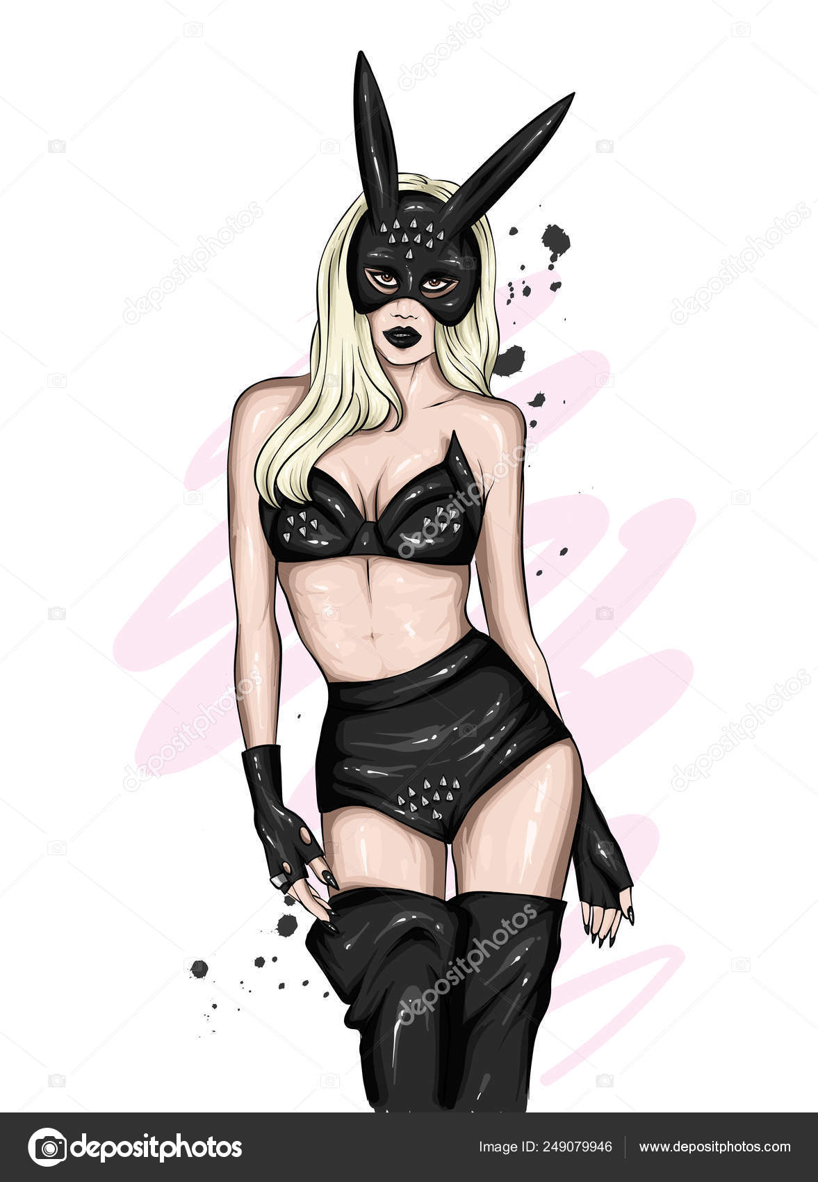 Güzel Kız Seksi Çamaşırı Bir Maske Aşk Seks Bdsm Vektör Stok Vektörü ©  VitalyGrin 249079946