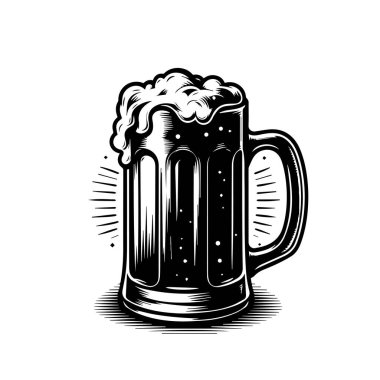 Bira kupası vektörü. İzole edilmiş ve düzenlenebilir bira kupası. Bar için poster ya da logo.