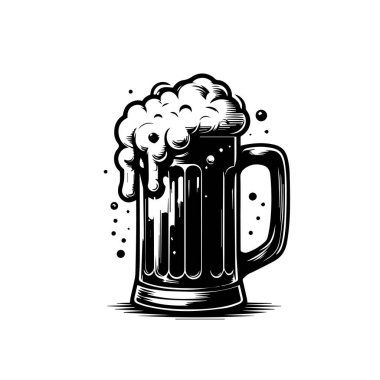 Bira kupası vektörü. İzole edilmiş ve düzenlenebilir bira kupası. Bar için poster ya da logo.