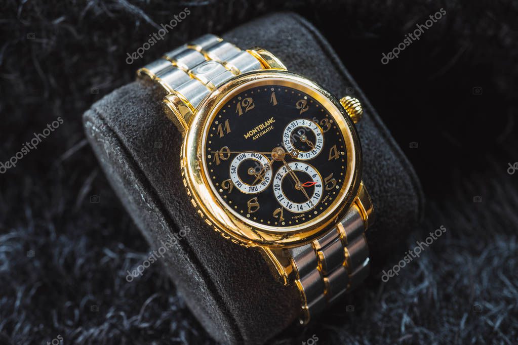 NAKHON RATCHASIMA, THAILAND - JULY 31, 2018 : Antique Montblanc automatic watch