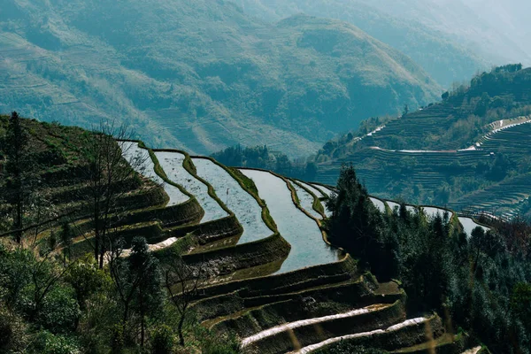Terraced rice fields of YuanYang , China in the morning — Stock Photo, Image