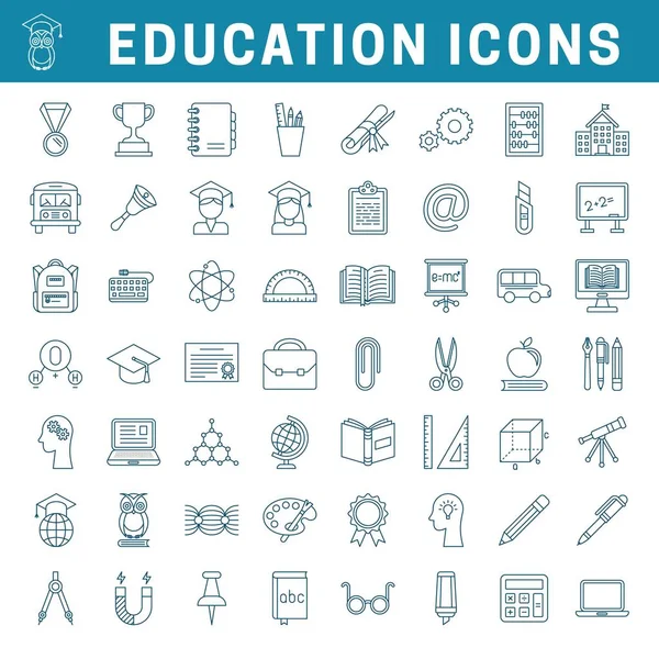 Schule und Bildung editierbare Symbole — Stockvektor