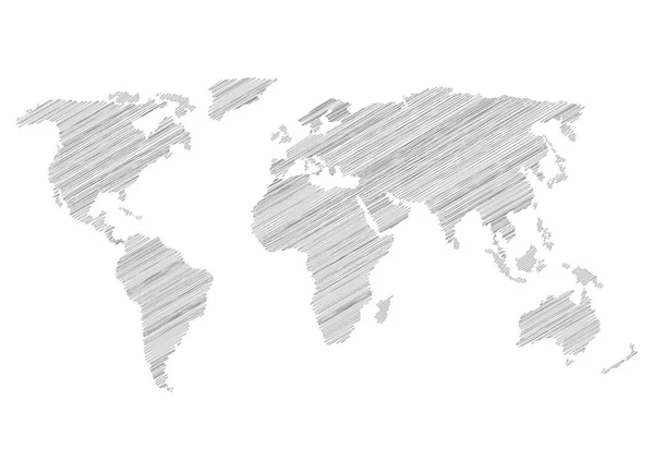 Scarabocchiare mappa del mondo — Vettoriale Stock