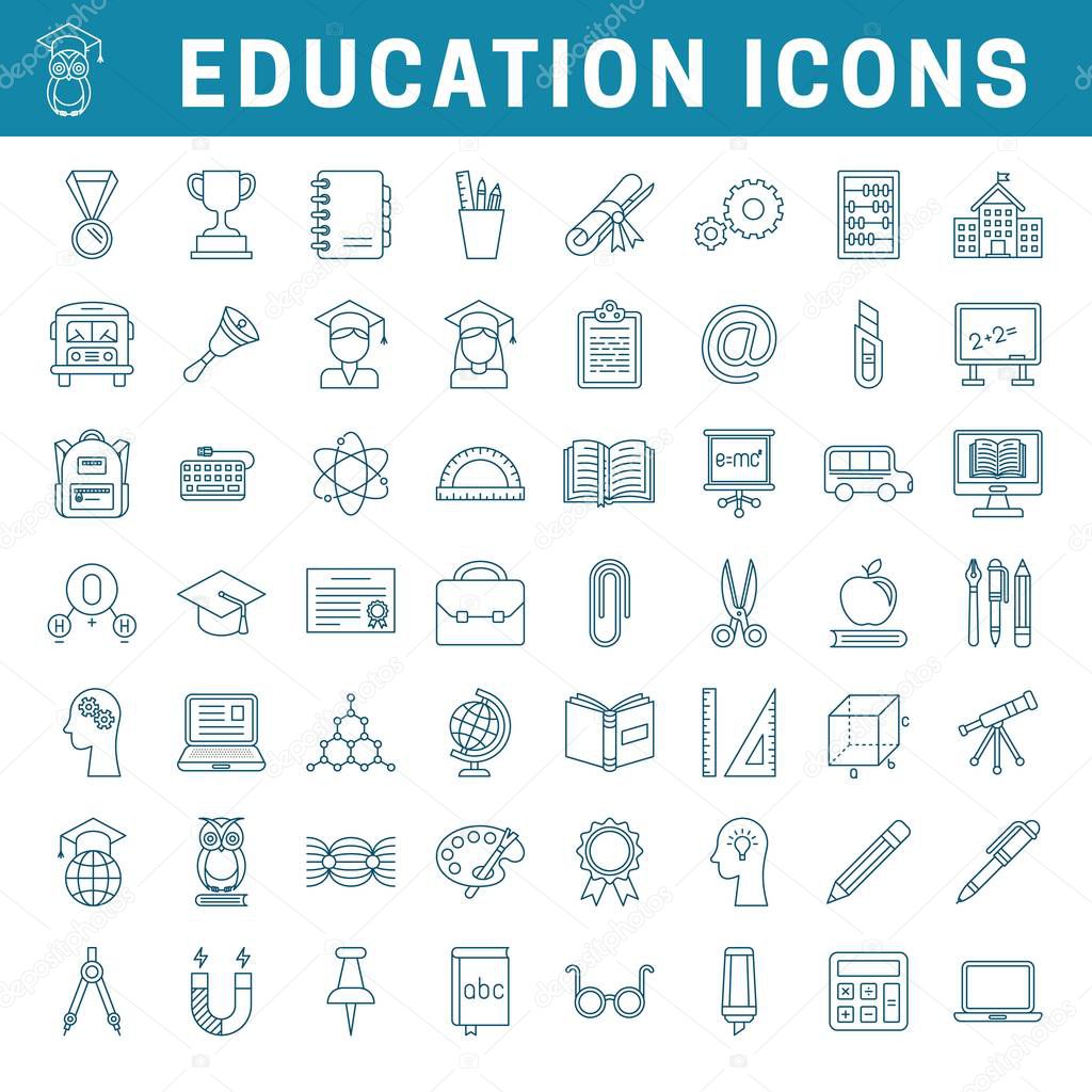 School and education editable icons