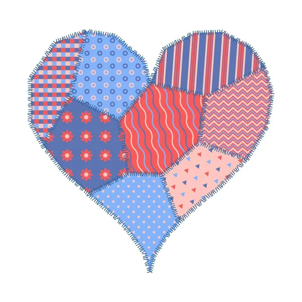 Tarjeta con corazón patchwork — Archivo Imágenes Vectoriales