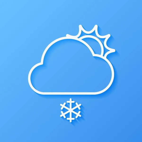 Icon weather sun and cloud — Stock Vector