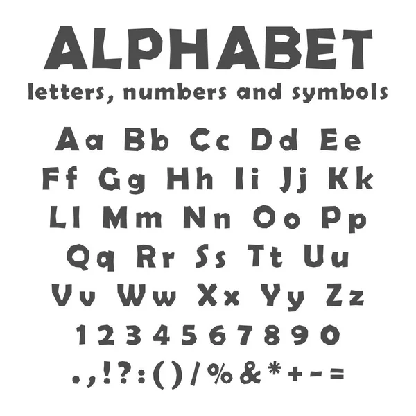 Deutsches Alphabet, Zahlen und Symbole — Stockvektor