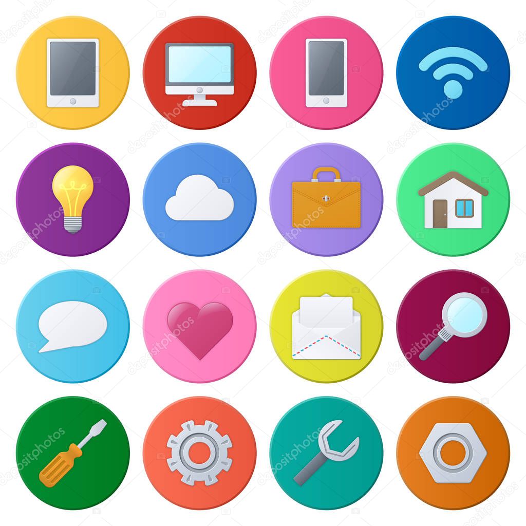 Set of  color universal icons